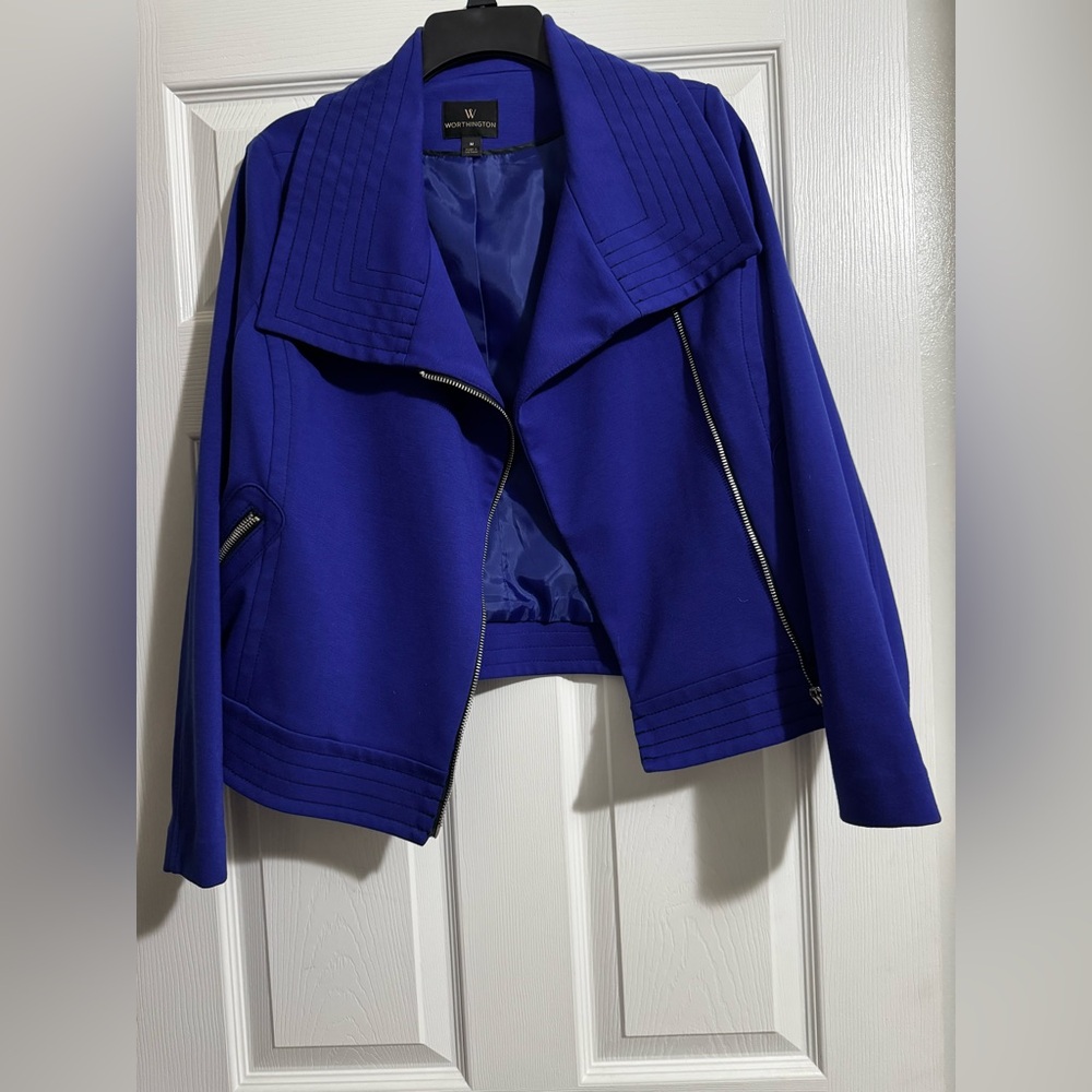 Worthington Blue Blazer Structured Suit Jacket